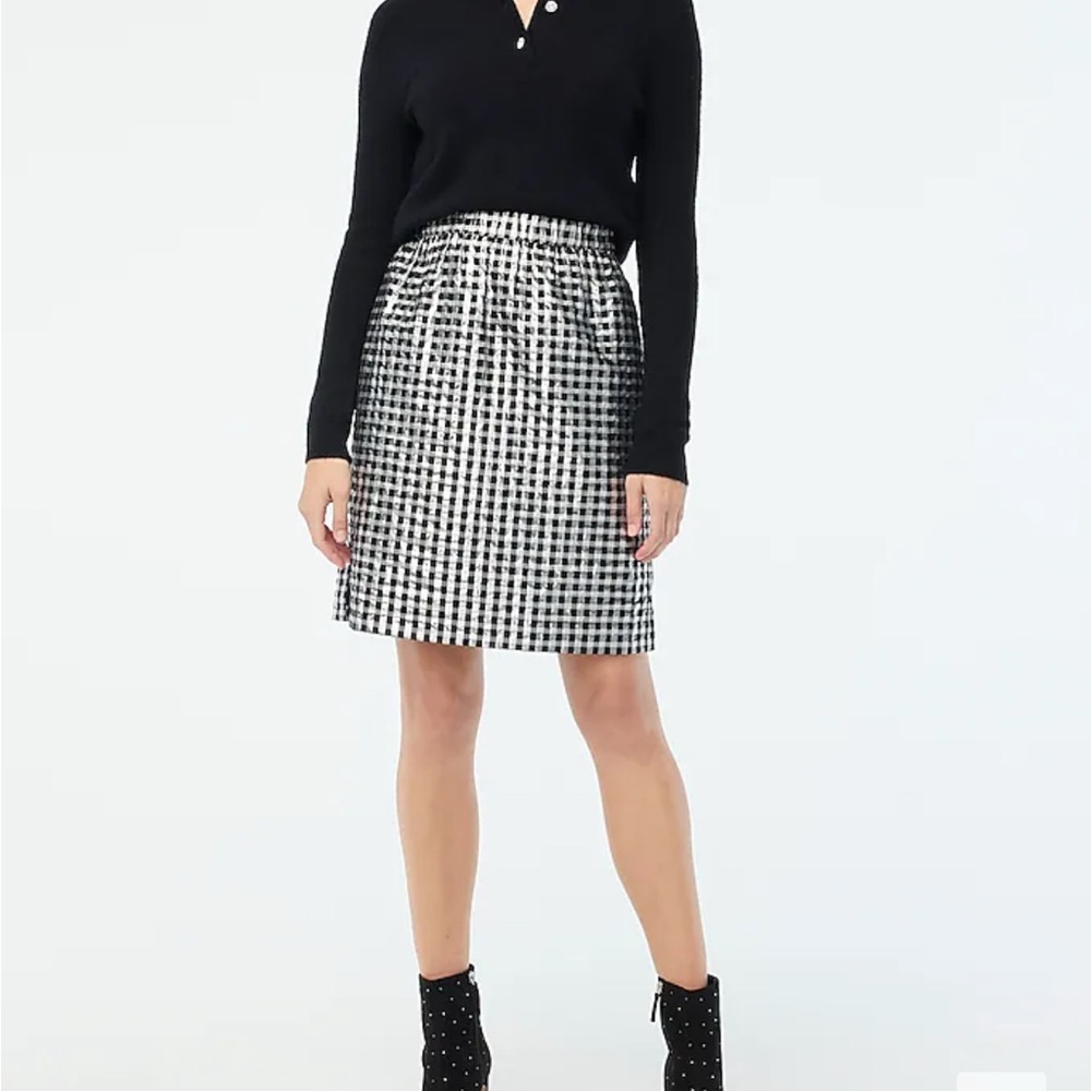 J.Crew metallic plaid skirt Small NWT